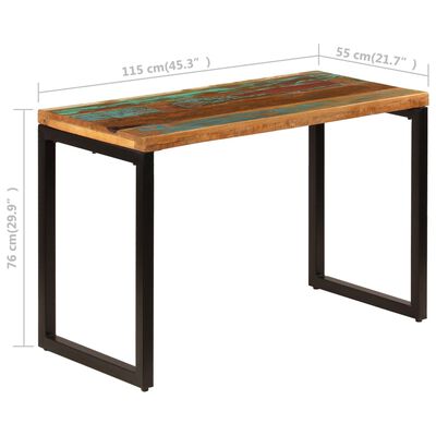 vidaXL Table à manger 115x55x76cm Bois de récupération massif et acier