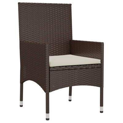 vidaXL Salon de jardin 4 pcs avec coussins Marron Résine tressée