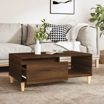 vidaXL Table basse Chêne marron 90x50x36,5 cm Bois d'ingénierie