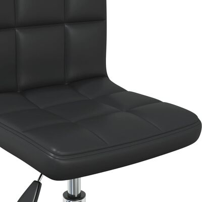 vidaXL Chaise pivotante de salle à manger Noir Similicuir