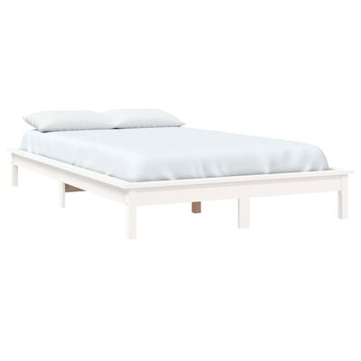 vidaXL Cadre de lit blanc 200x200 cm bois de pin massif