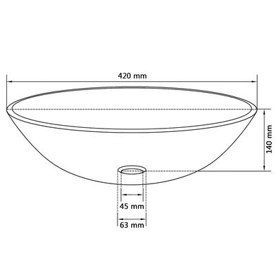 vidaXL Lavabo Verre trempé 42 cm Marron