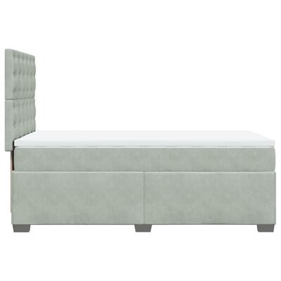 vidaXL Sommier à lattes de lit et matelas Gris clair 90x190 cm Velours