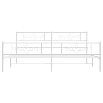 vidaXL Cadre de lit métal sans matelas et pied de lit blanc 180x200 cm