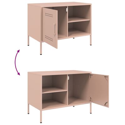 vidaXL Meuble TV rose 68x39x50,5 cm acier