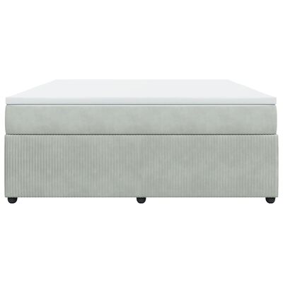 vidaXL Sommier à lattes de lit et matelas Gris clair 180x200cm Velours