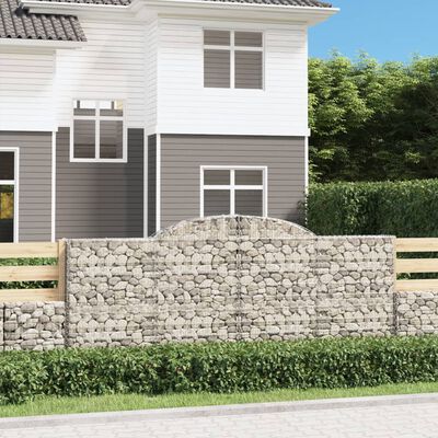 vidaXL Paniers à gabions arqués 13 pcs 300x30x120/140 cm fer galvanisé