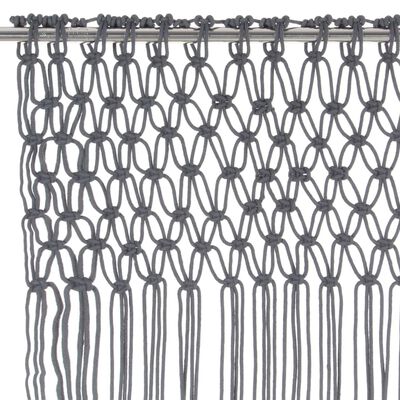 vidaXL Rideau en macramé Anthracite 140x240 cm Coton