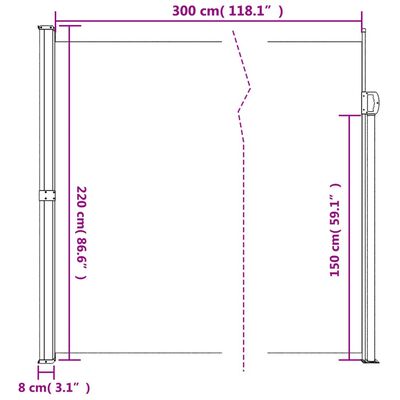 vidaXL Auvent latéral rétractable anthracite 220x300 cm