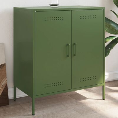 vidaXL Buffet vert olive 68x39x79 cm acier