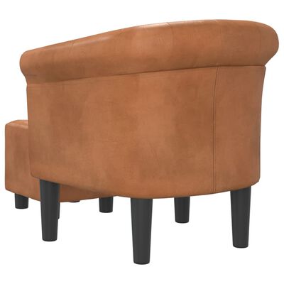 vidaXL Fauteuil avec repose-pied marron similicuir