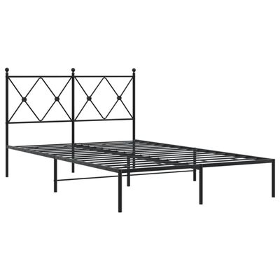 vidaXL Cadre de lit métal sans matelas avec tête de lit noir 120x200cm