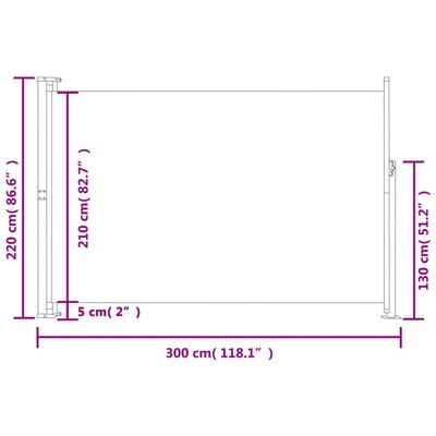 vidaXL Auvent latéral rétractable de patio 220x300 cm Marron