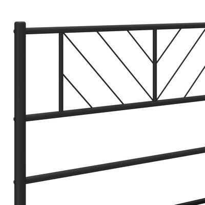 vidaXL Cadre de lit métal sans matelas avec tête de lit noir 100x190cm