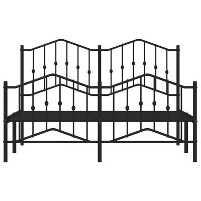 vidaXL Cadre de lit métal sans matelas avec pied de lit noir 150x200cm