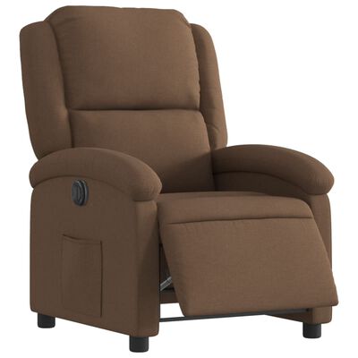 vidaXL Fauteuil inclinable électrique Marron Tissu