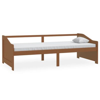 vidaXL Lit de repos 3 places sans matelas Marron miel 90x200 cm