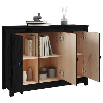 vidaXL Buffet Noir 100x35x74 cm Bois massif de pin