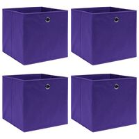 vidaXL Boîtes de rangement 4 pcs Tissu intissé 28x28x28 cm Violet