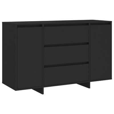 vidaXL Buffet avec 3 tiroirs Noir 120x41x75 cm Bois d'ingénierie