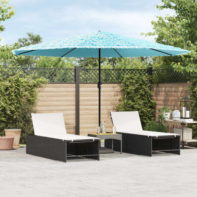 vidaXL Parasol de jardin avec mât en acier bleu 388x388x248 cm