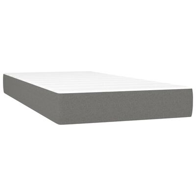 vidaXL Sommier à lattes de lit avec matelas Gris foncé 90x200 cm Tissu