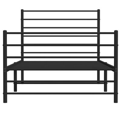 vidaXL Cadre de lit métal sans matelas avec pied de lit noir 107x203cm