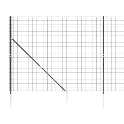 vidaXL Clôture en treillis métallique et ancrage anthracite 1,4x10 m