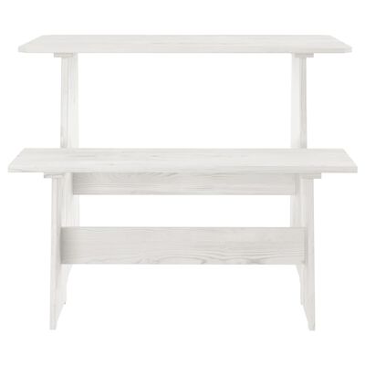 vidaXL Ensemble à manger REINE 3 pcs blanc bois de pin massif