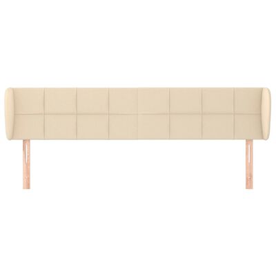 vidaXL Tête de lit avec oreilles Crème 163x23x78/88 cm Tissu