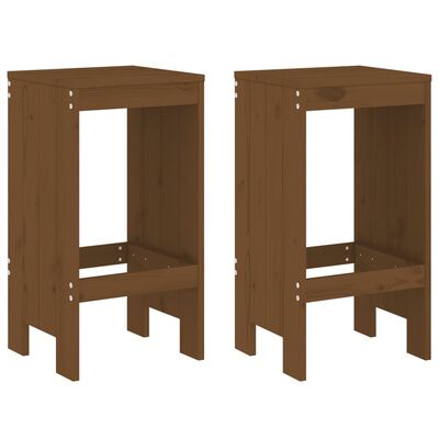 vidaXL Tabourets lot de 2 marron miel 40x36x75 cm bois massif de pin