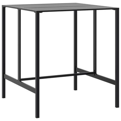 vidaXL Table de bar noir 100x100x110 cm acier enduit de poudre