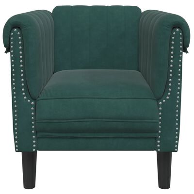 vidaXL Fauteuil vert foncé velours