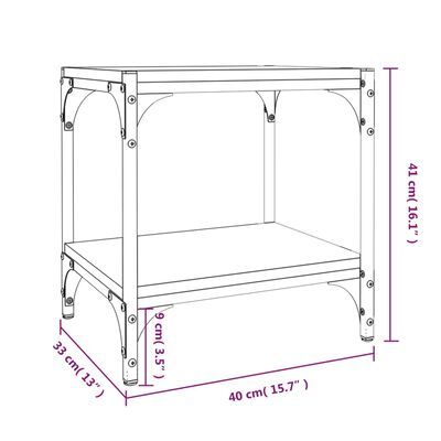 vidaXL Meuble TV Chêne sonoma 40x33x41 cm Bois d'ingénierie et acier