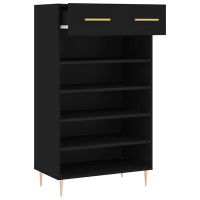 vidaXL Armoire à chaussures noir 60x35x105 cm bois d'ingénierie