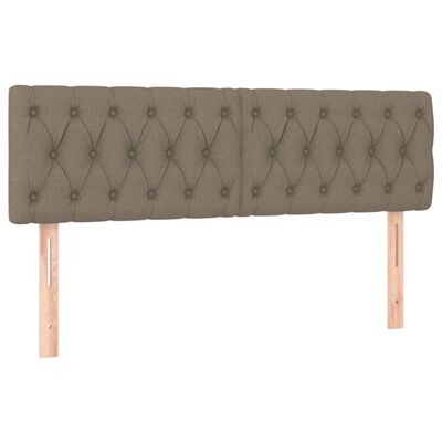 vidaXL Sommier à lattes de lit avec matelas Taupe 140x190 cm Tissu