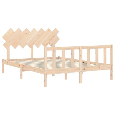 vidaXL Cadre de lit avec tête de lit 140x190 cm bois massif