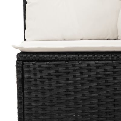 vidaXL Salon de jardin 5 pcs avec coussins noir résine tressée