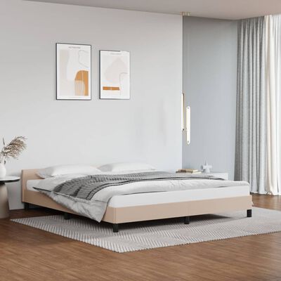vidaXL Cadre de lit avec tête de lit Cappuccino 180x200 cm Similicuir