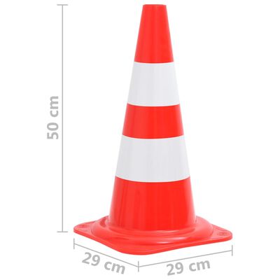 vidaXL Cônes de signalisation réfléchissants 4 pcs Rouge et blanc 50cm