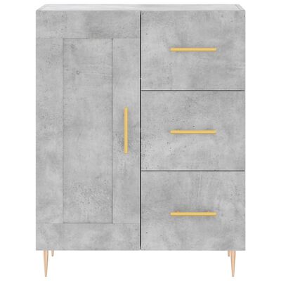 vidaXL Buffet haut Gris béton 69,5x34x180 cm Bois d'ingénierie