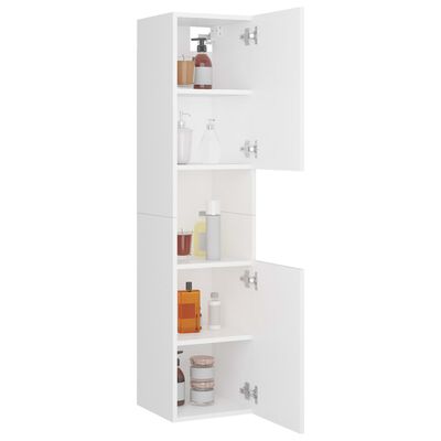 vidaXL Armoire de salle de bain Blanc 30x30x130 cm Bois d’ingénierie