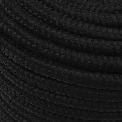 vidaXL Corde de travail Noir 12 mm 100 m Polyester