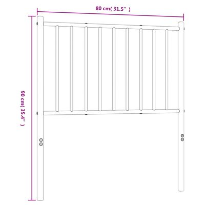 vidaXL Tête de lit métal noir 75 cm