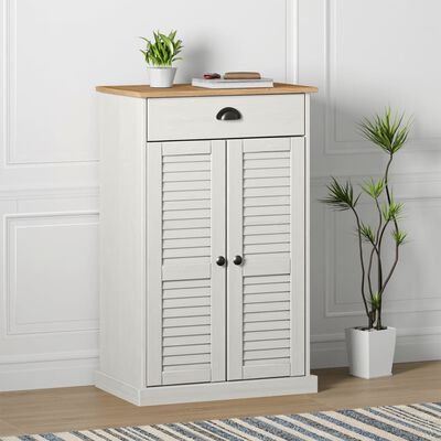 vidaXL Armoire à chaussures VIGO blanc 60x35x96 cm bois massif de pin