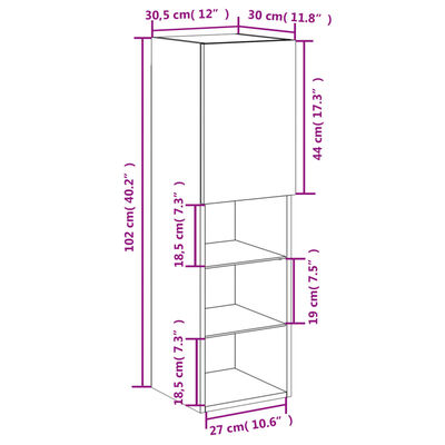 vidaXL Meubles TV avec lumières LED 2 pcs blanc 30,5x30x102 cm