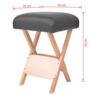 vidaXL Tabouret de massage pliant siège 12 cm d'épaisseur 2 traversins