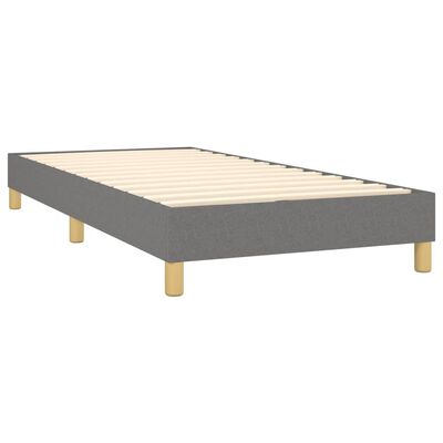 vidaXL Sommier à lattes de lit et matelas Gris foncé 90x190 cm Tissu