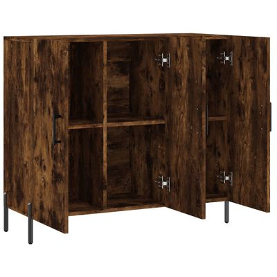 vidaXL Buffet chêne fumé 90x34x80 cm bois d'ingénierie