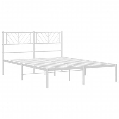 vidaXL Cadre de lit métal sans matelas et tête de lit blanc 120x190 cm